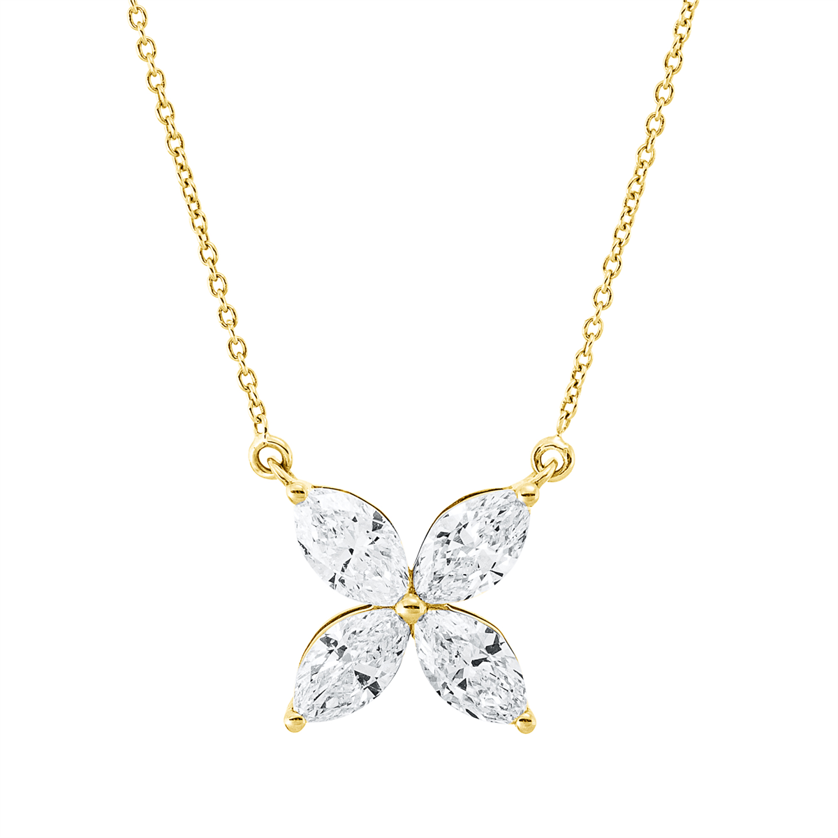 marquise modern woman necklace in yellow gold