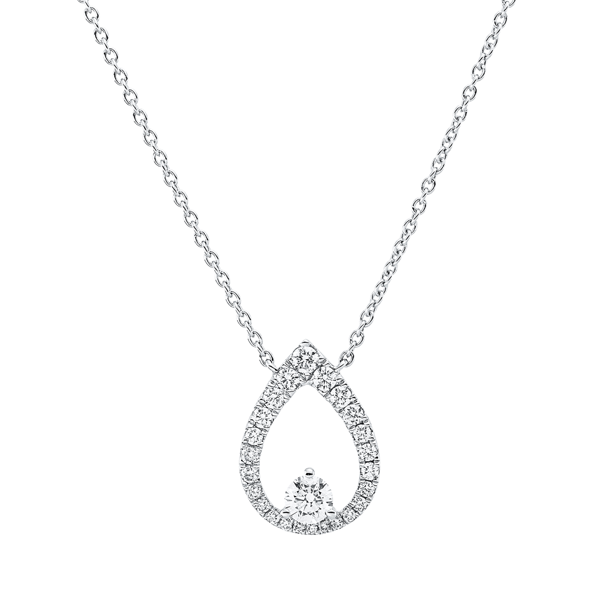 diamond full cut modern woman necklace in white gold