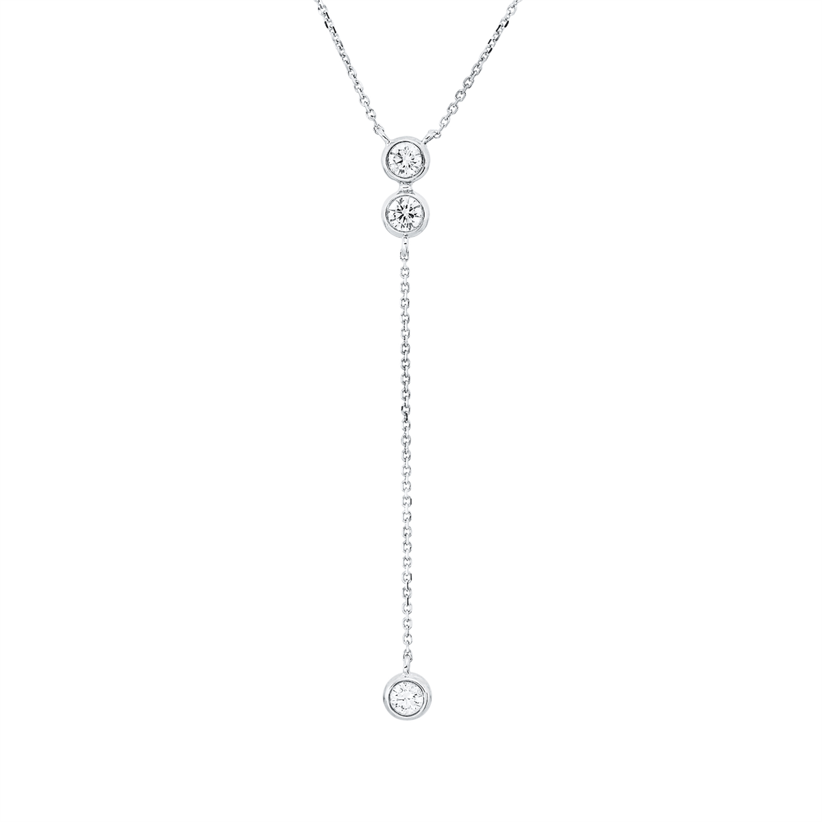 diamond full cut modern woman necklace in white gold