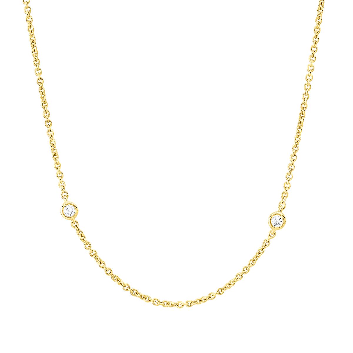 diamond full cut modern woman necklace in yellow gold