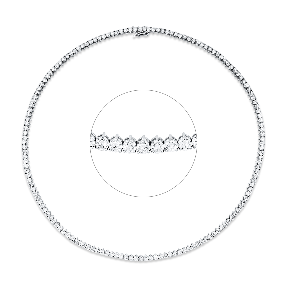 diamond full cut tennis necklace necklace in white gold