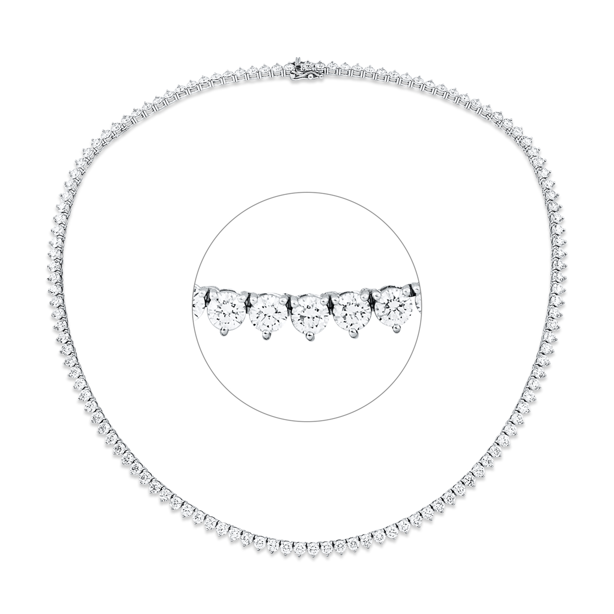 diamond full cut tennis necklace necklace in white gold