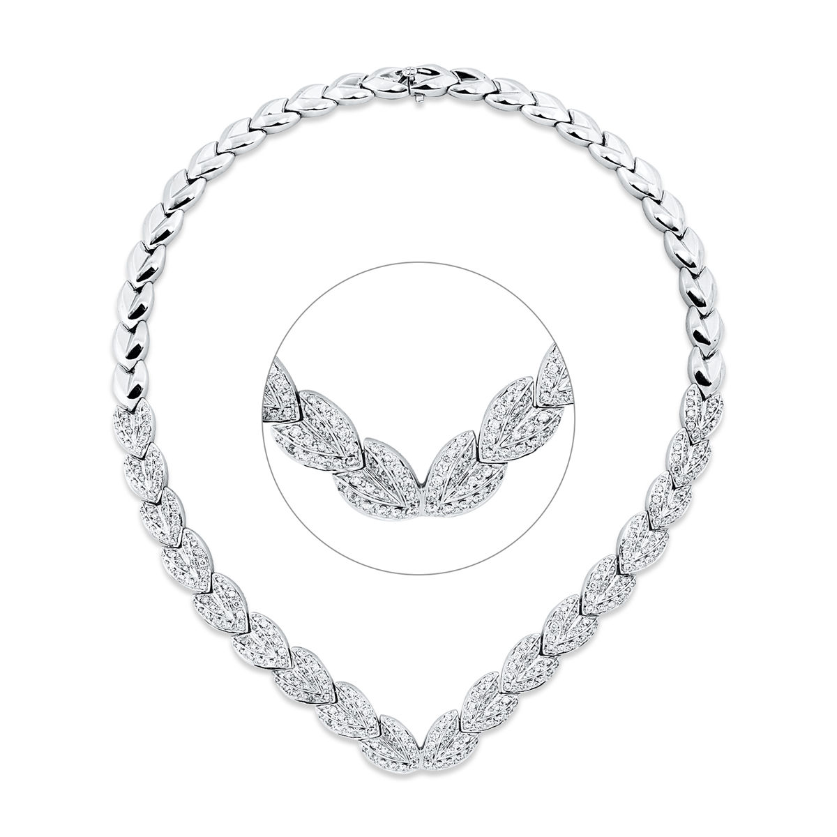 diamond full cut exclusive necklace in white gold