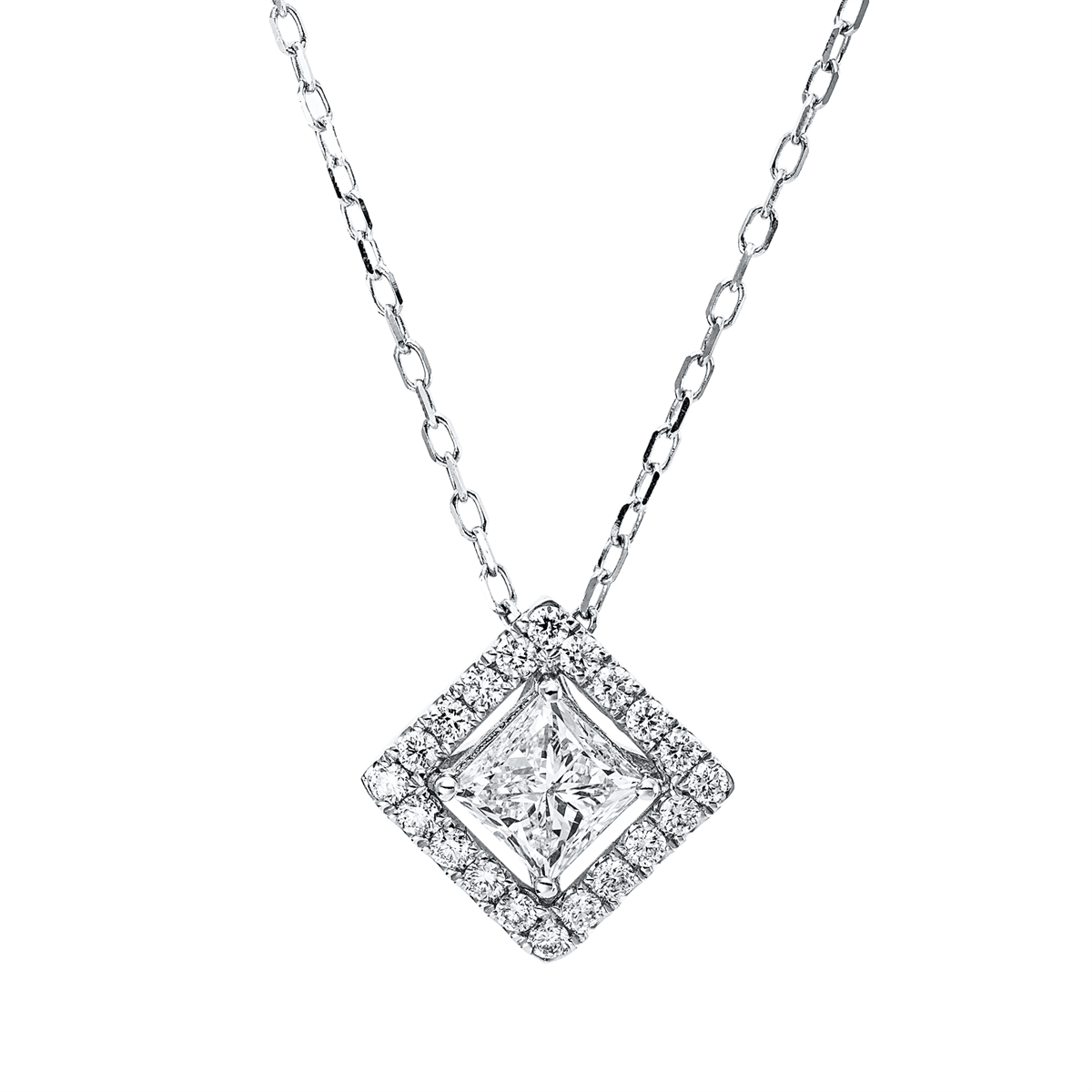 princess modern woman necklace in white gold