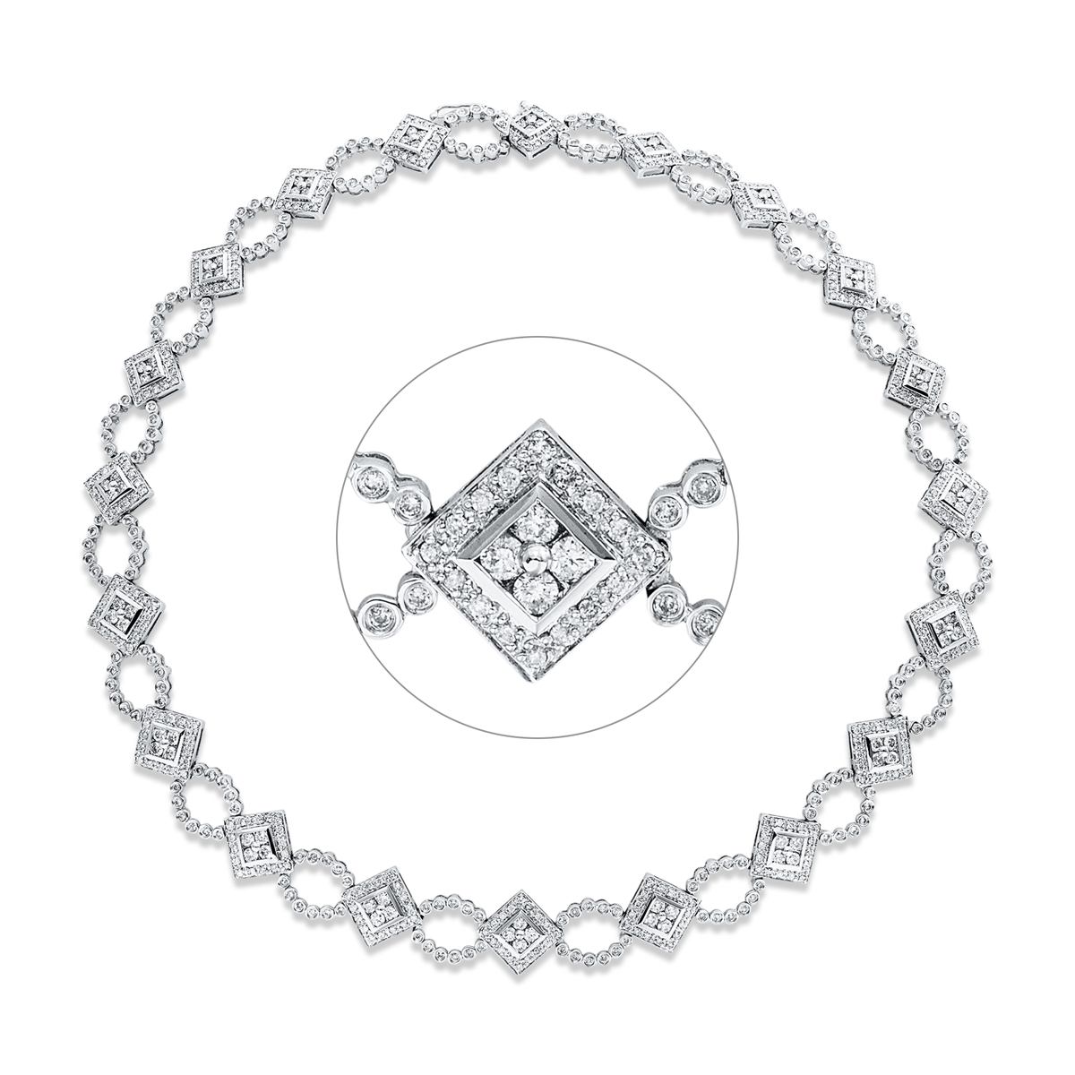 diamond full cut exclusive necklace in white gold