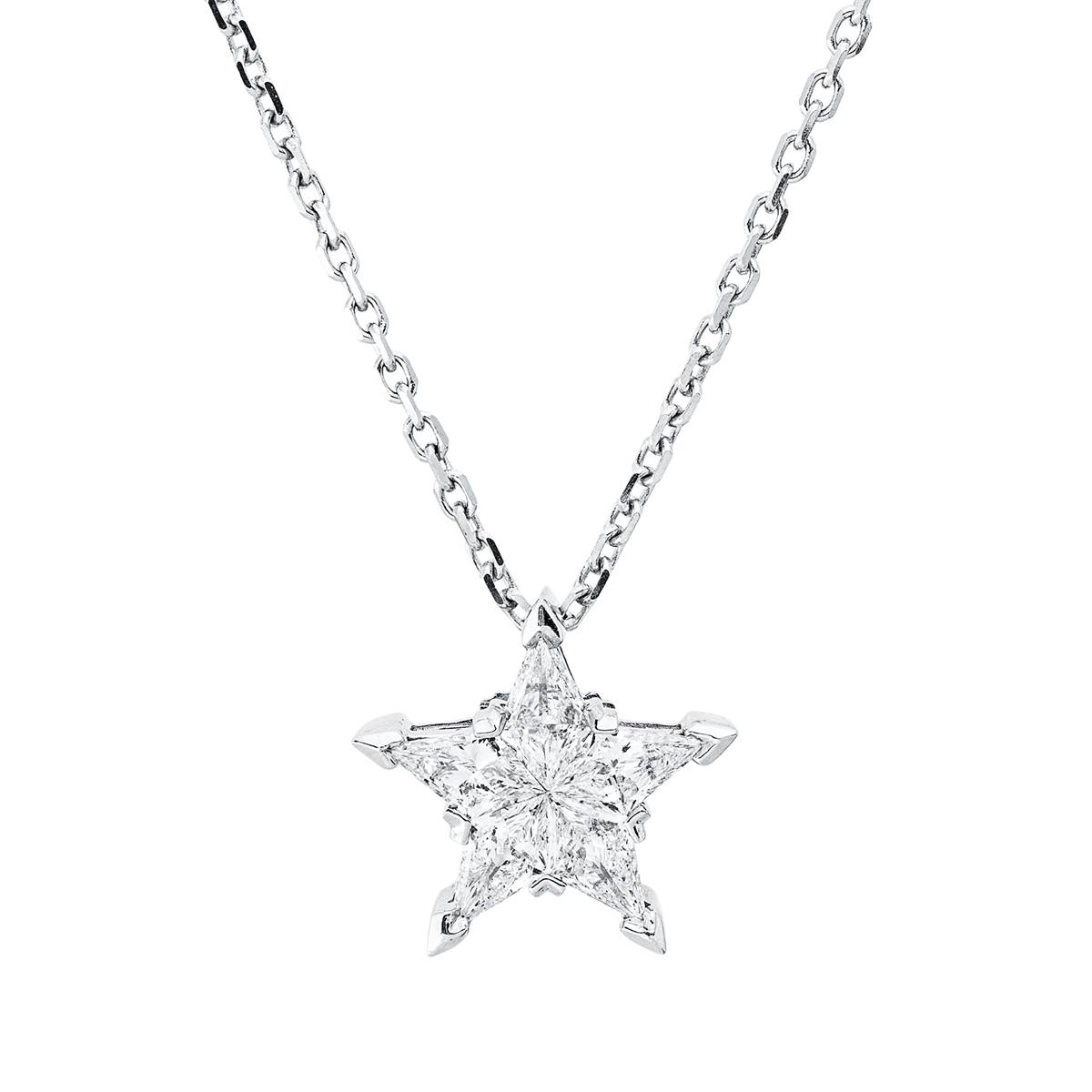fantasy-cut illusion classic necklace in white gold
