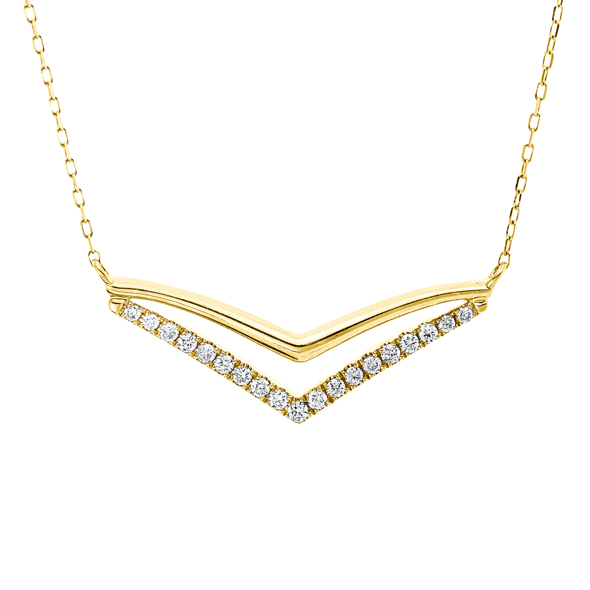 diamond full cut modern woman necklace in yellow gold