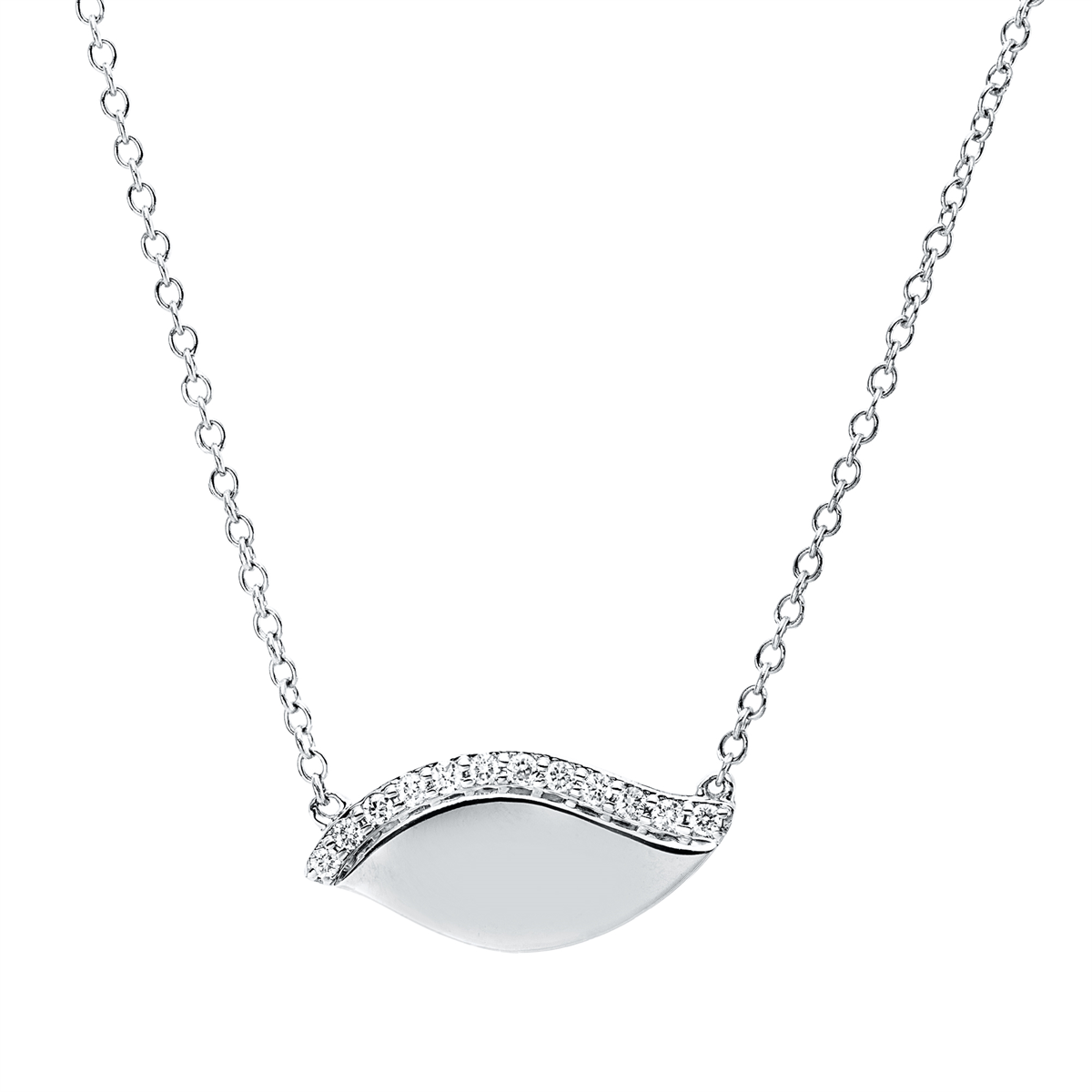diamond full cut modern woman necklace in white gold