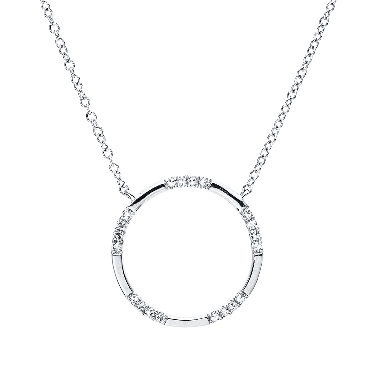 diamond single cut modern woman necklace in white gold