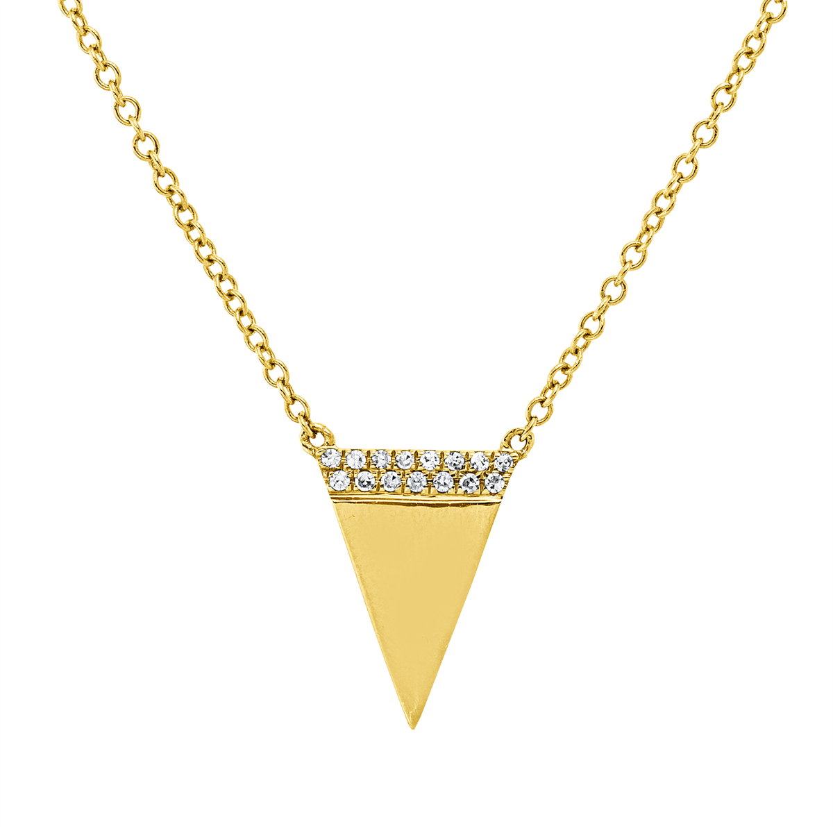 diamond single cut modern woman necklace in yellow gold
