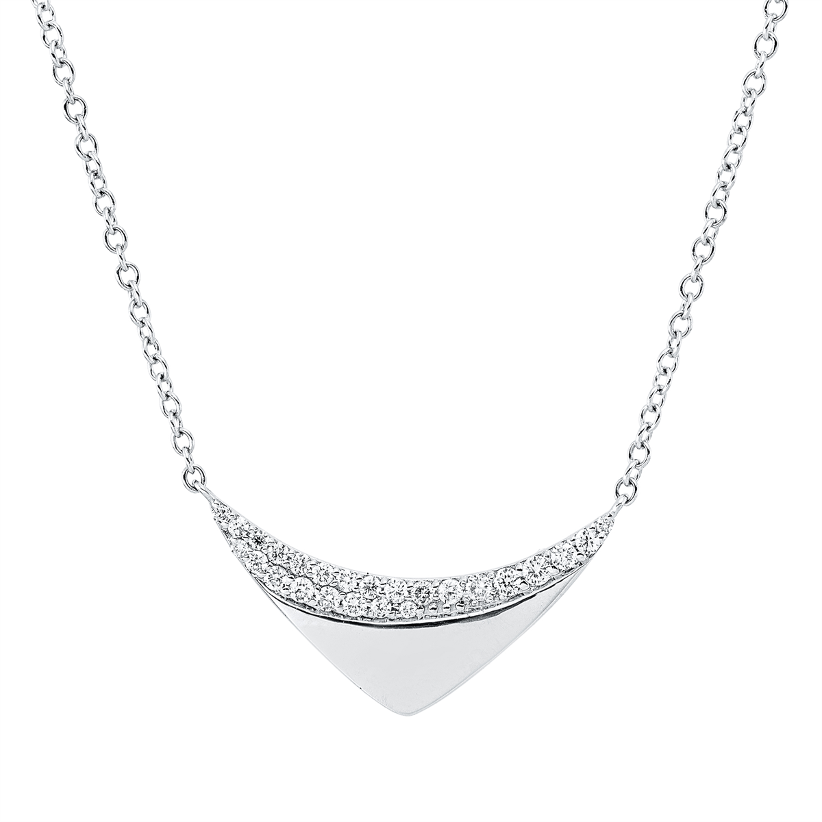 diamond full cut modern woman necklace in white gold