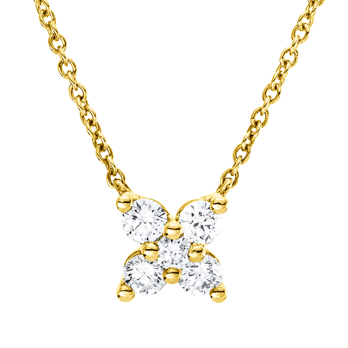 diamond full cut modern woman necklace in yellow gold