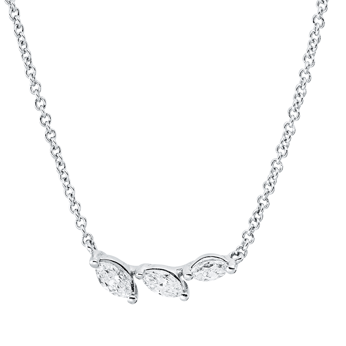 marquise modern woman necklace in white gold