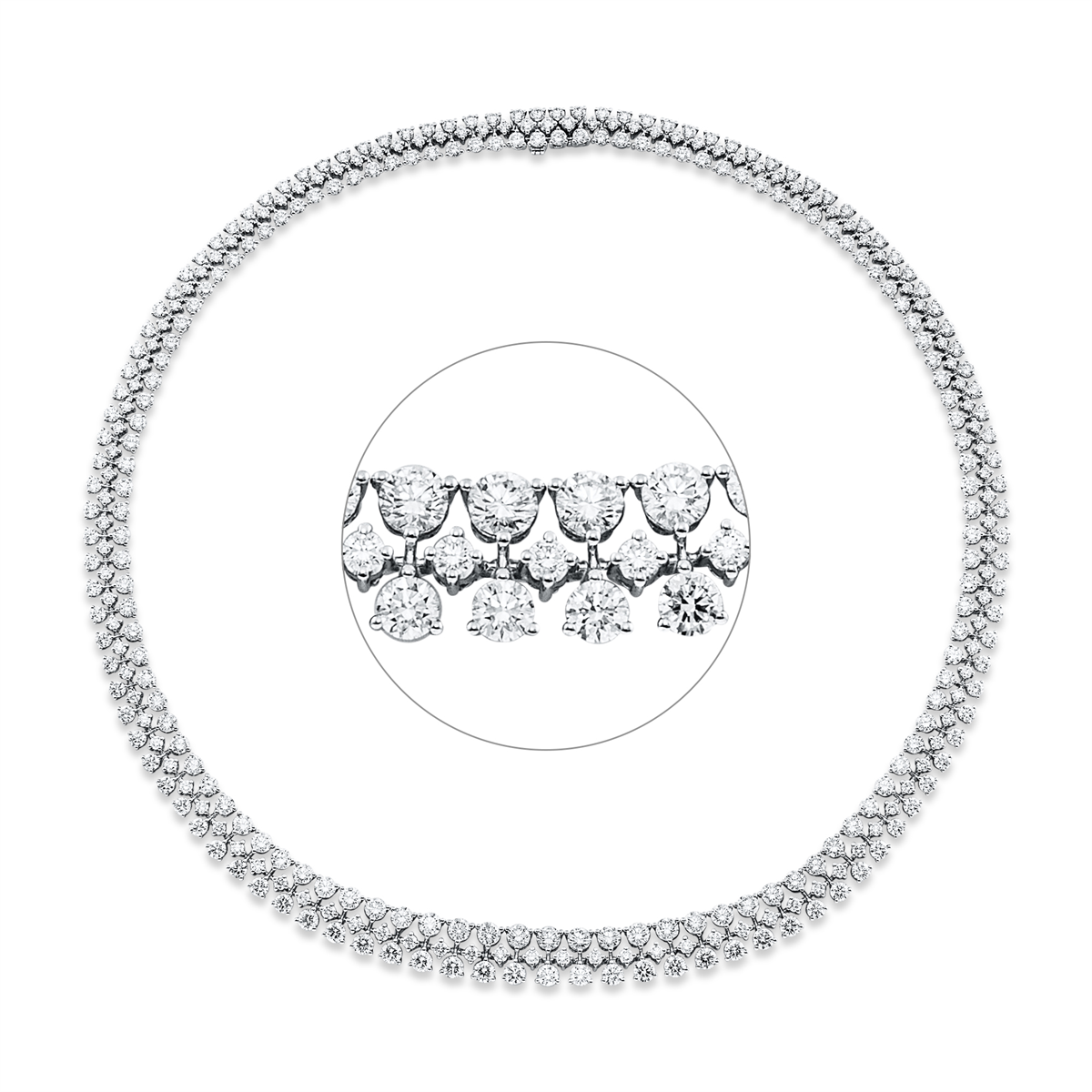 diamond full cut exclusive necklace in white gold