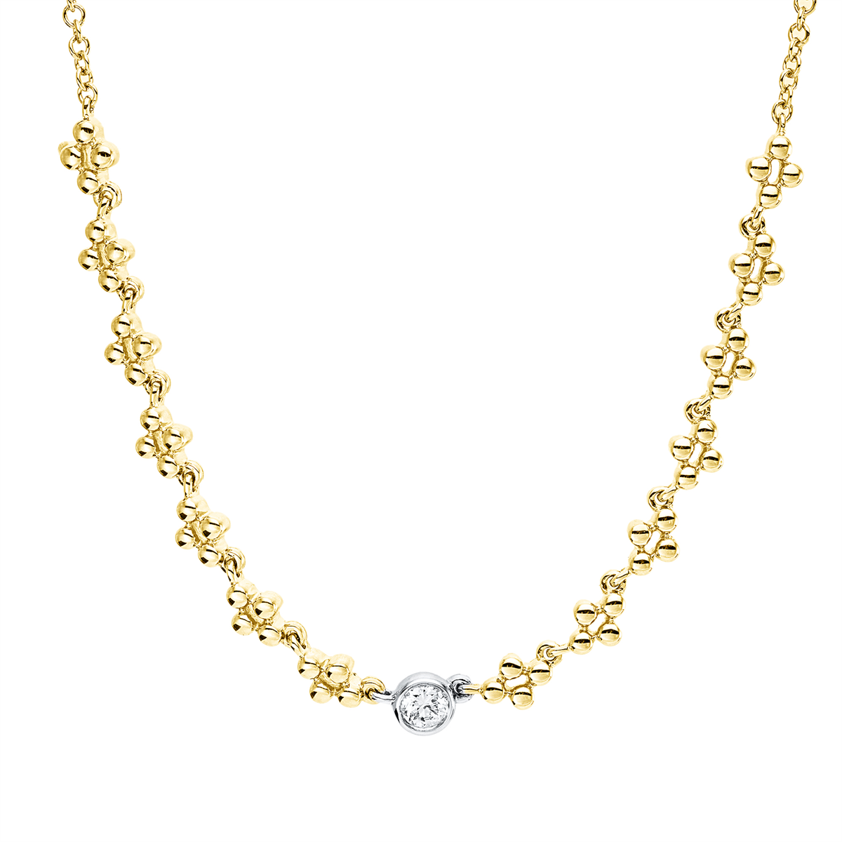 diamond full cut modern woman necklace in yellow gold / white gold