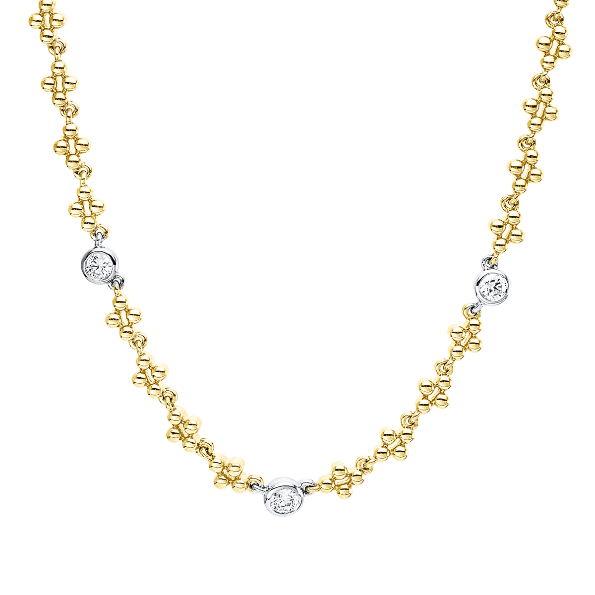 diamond full cut modern woman necklace in yellow gold / white gold