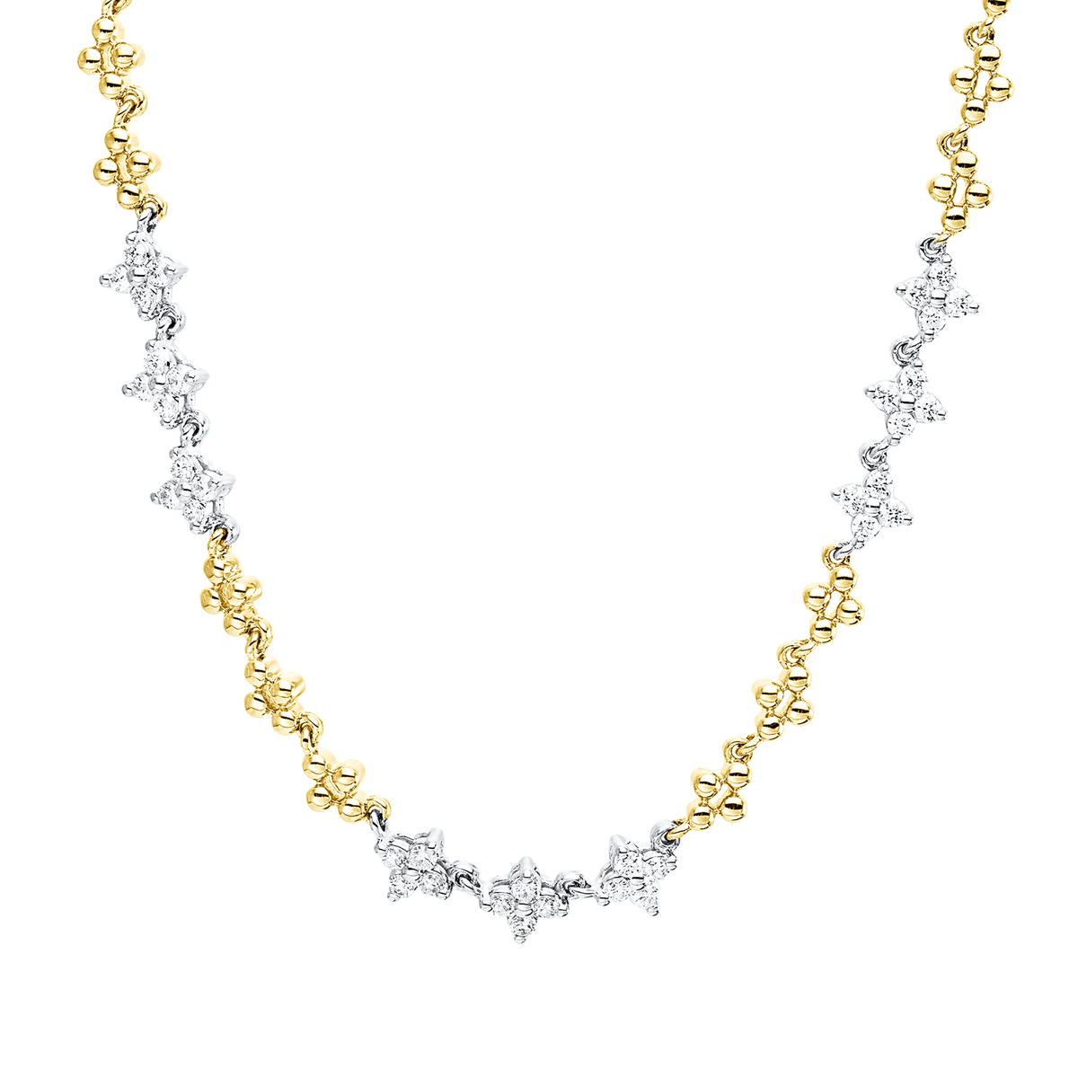 diamond full cut modern woman necklace in yellow gold / white gold