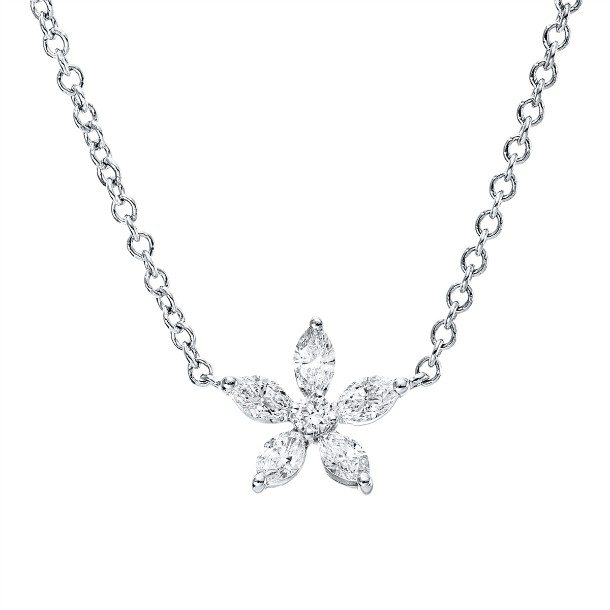 marquise modern woman necklace in white gold