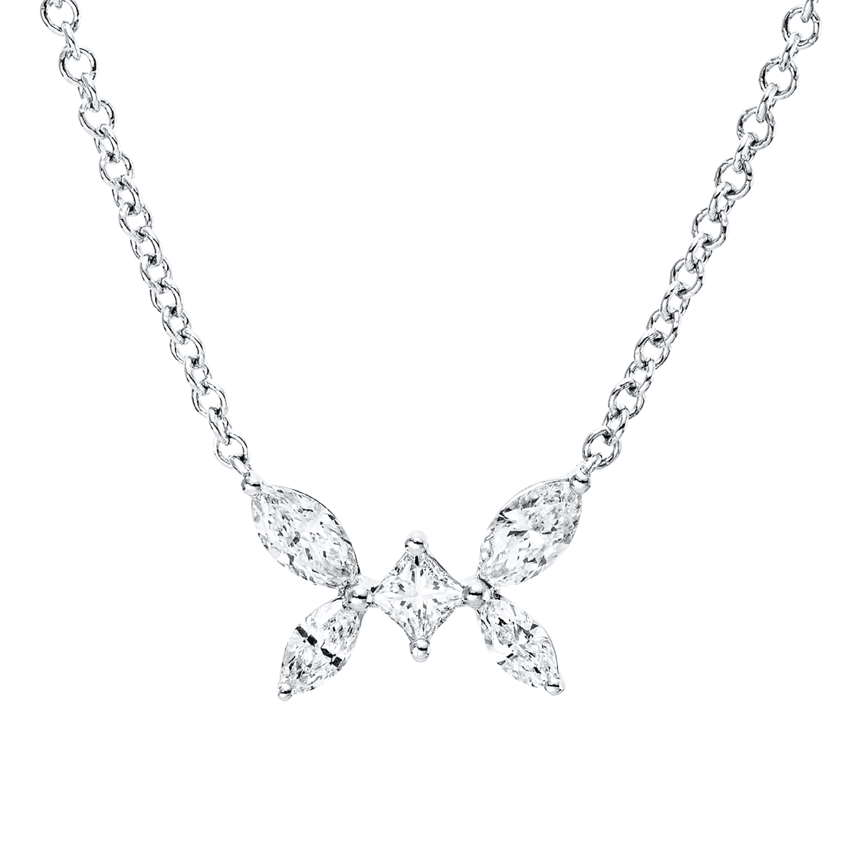 marquise modern woman necklace in white gold