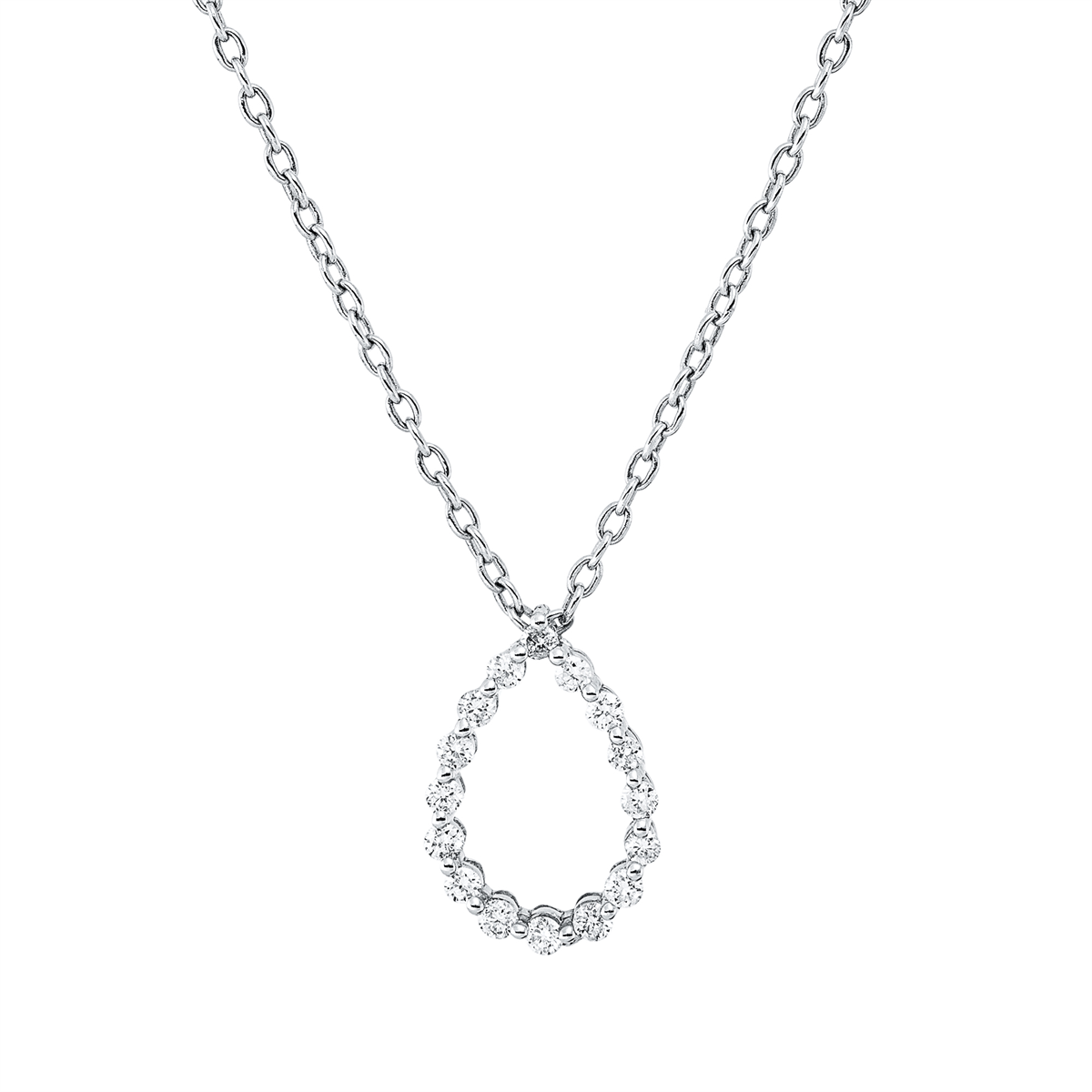 diamond full cut modern woman necklace in white gold