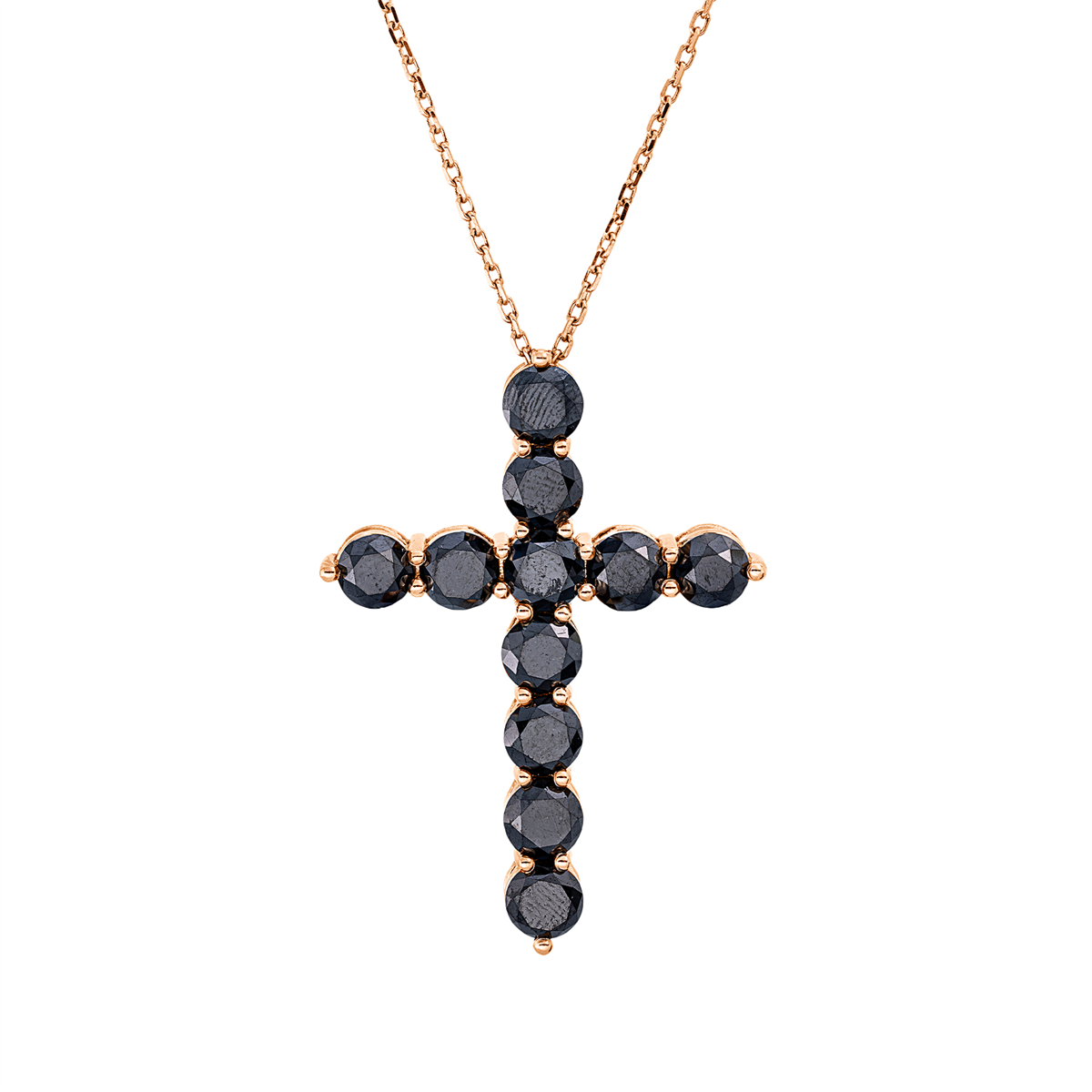 diamond full cut fancy colored diamond necklace in red gold