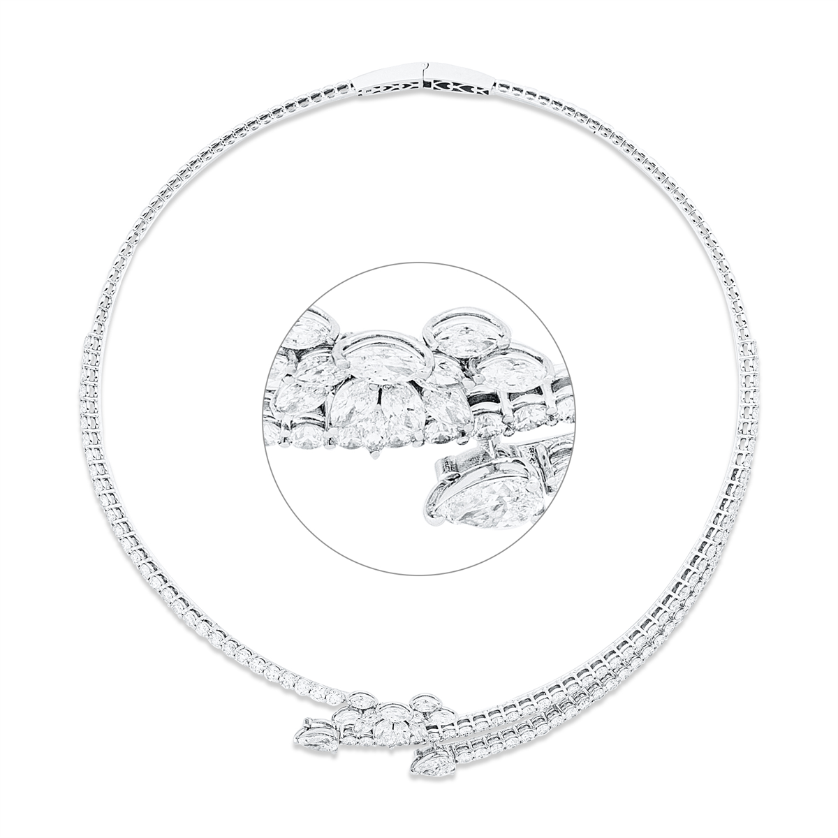 diamond full cut exclusive necklace in white gold