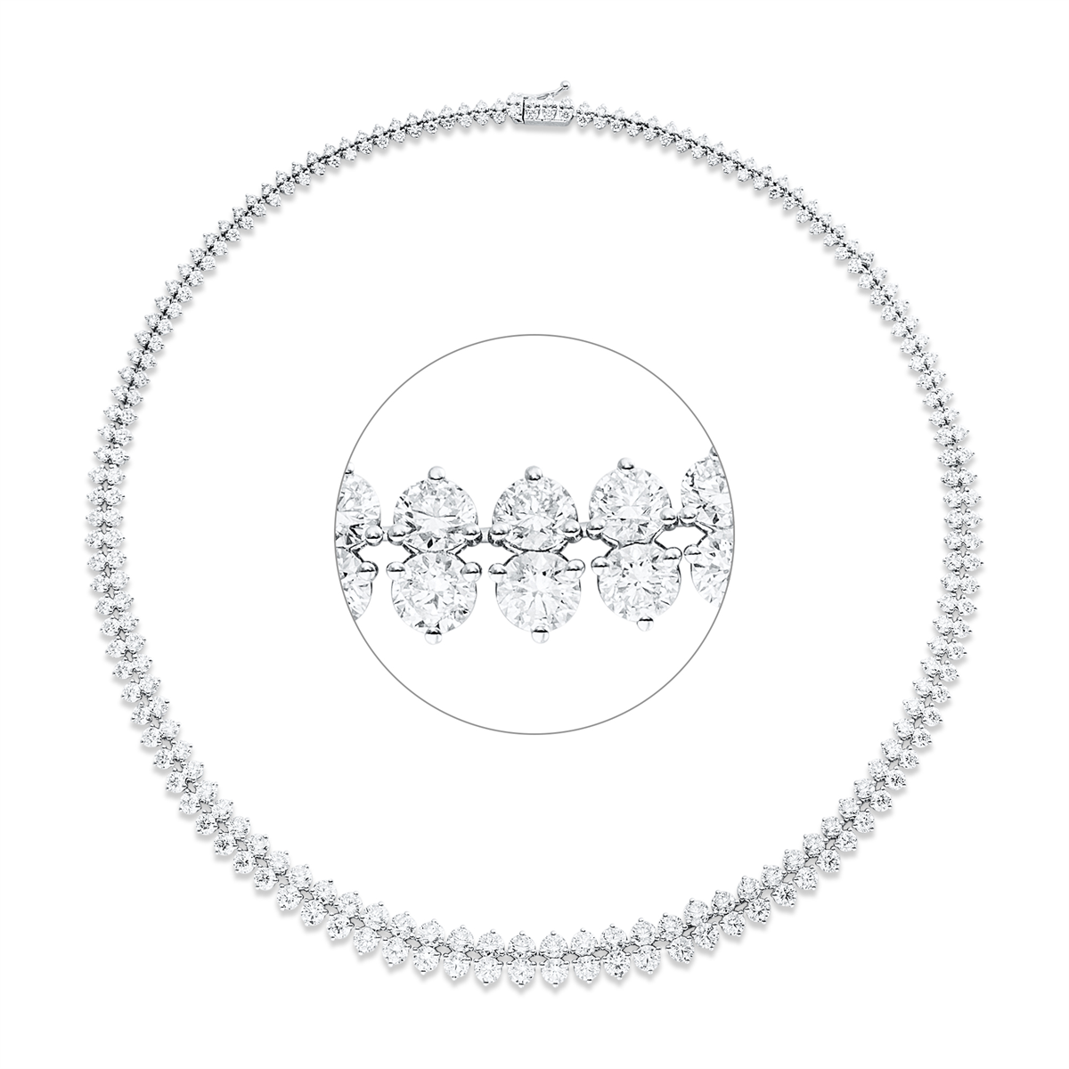diamond full cut exclusive necklace in white gold