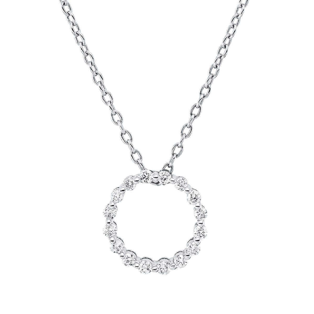 diamond full cut modern woman necklace in white gold