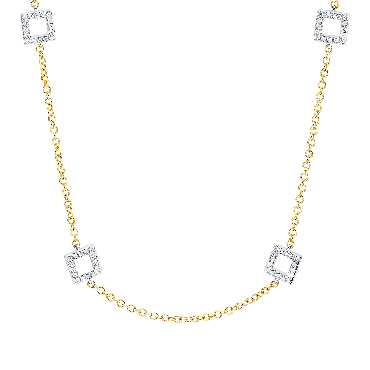 diamond full cut modern woman necklace in yellow gold / white gold