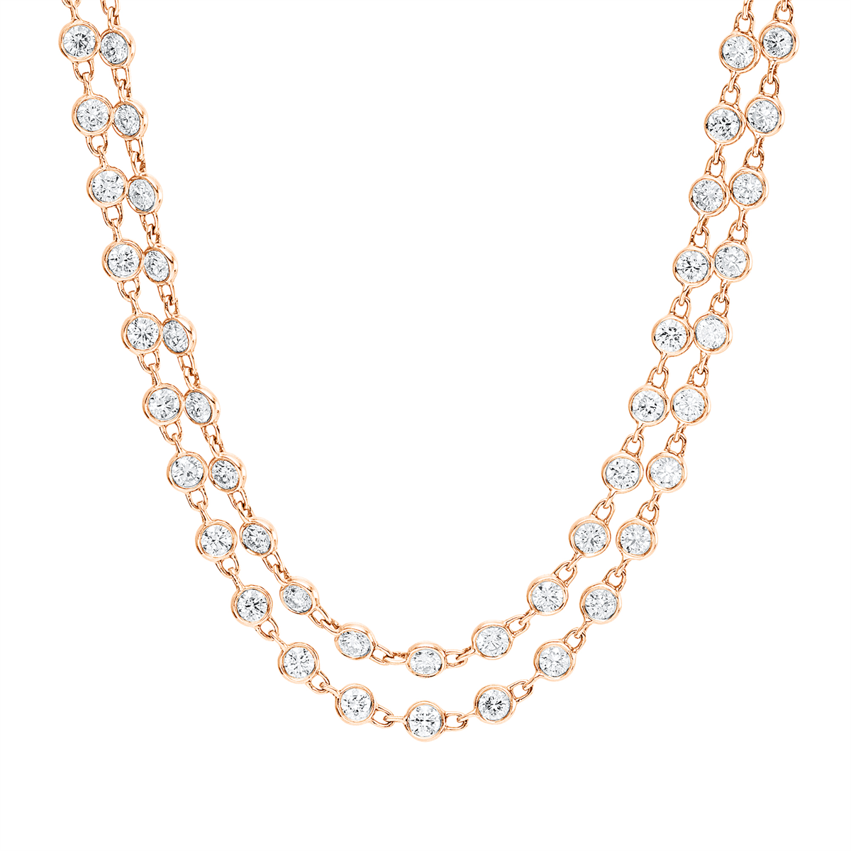 diamond full cut exclusive necklace in red gold