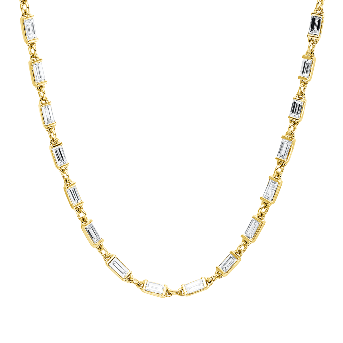 baguette exclusive necklace in yellow gold