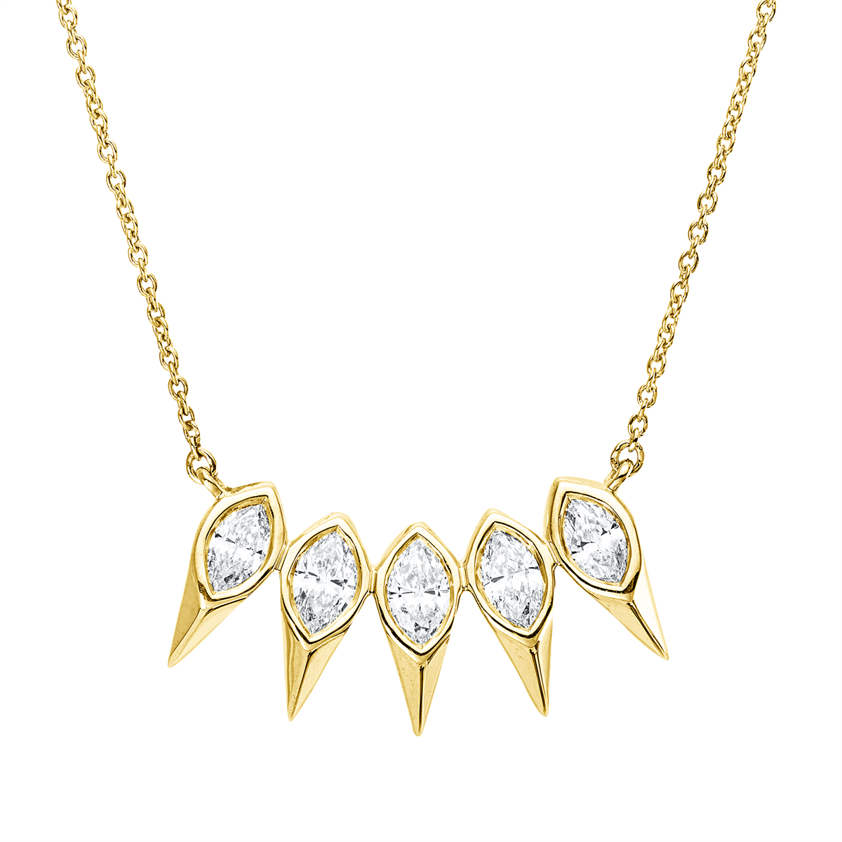 marquise modern woman necklace in yellow gold