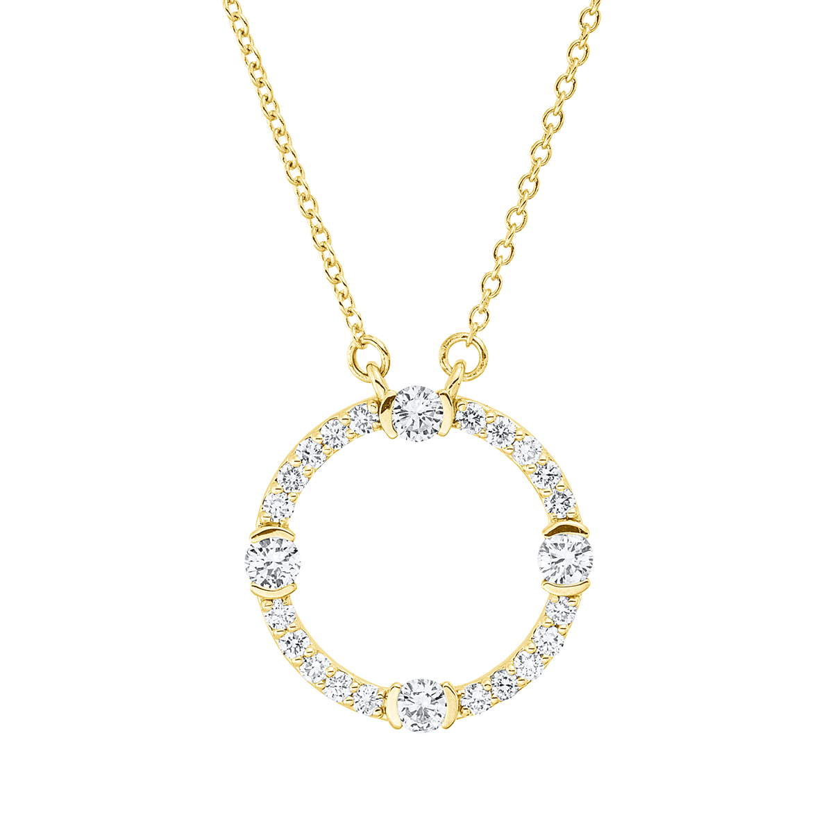 diamond full cut modern woman necklace in yellow gold