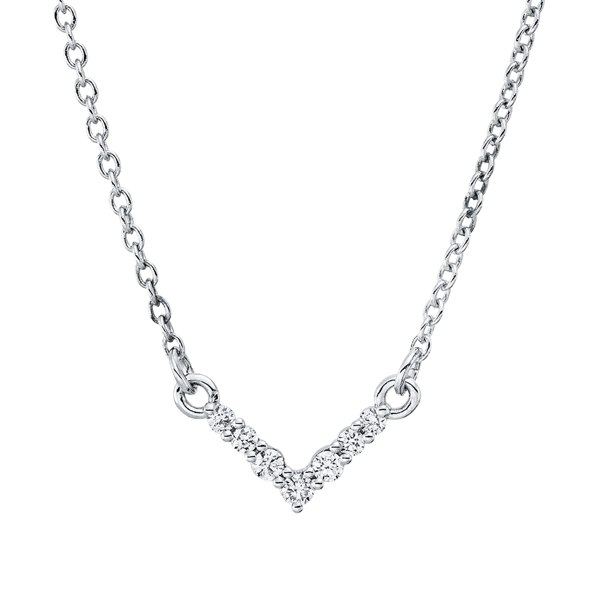 diamond full cut modern woman necklace in white gold