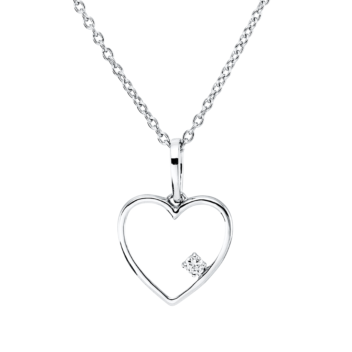 diamond full cut modern woman necklace in white gold