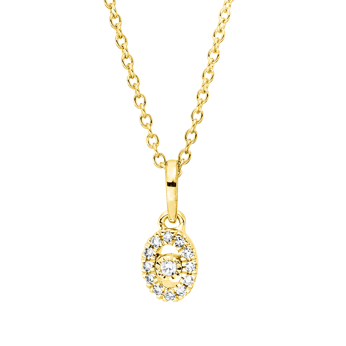diamond single cut modern woman necklace in yellow gold