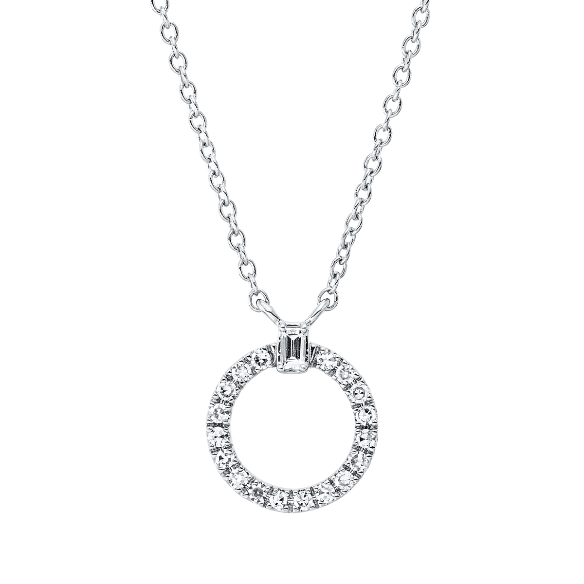 diamond single cut modern woman necklace in white gold