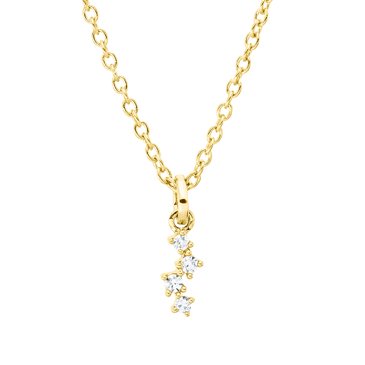 diamond single cut modern woman necklace in yellow gold