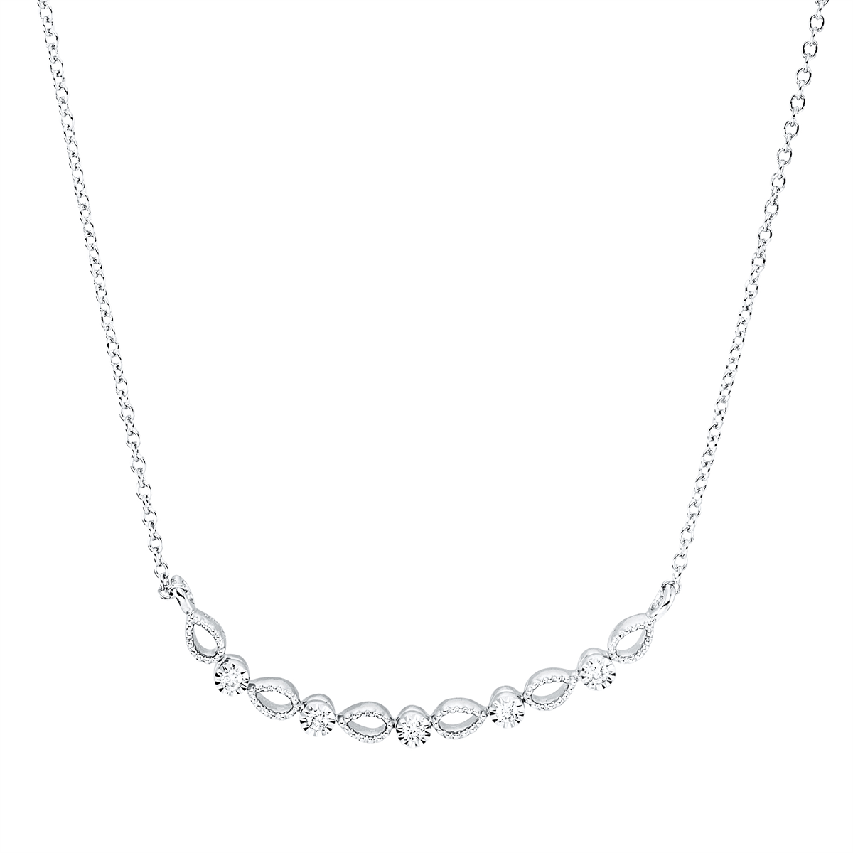 diamond full cut modern woman necklace in white gold