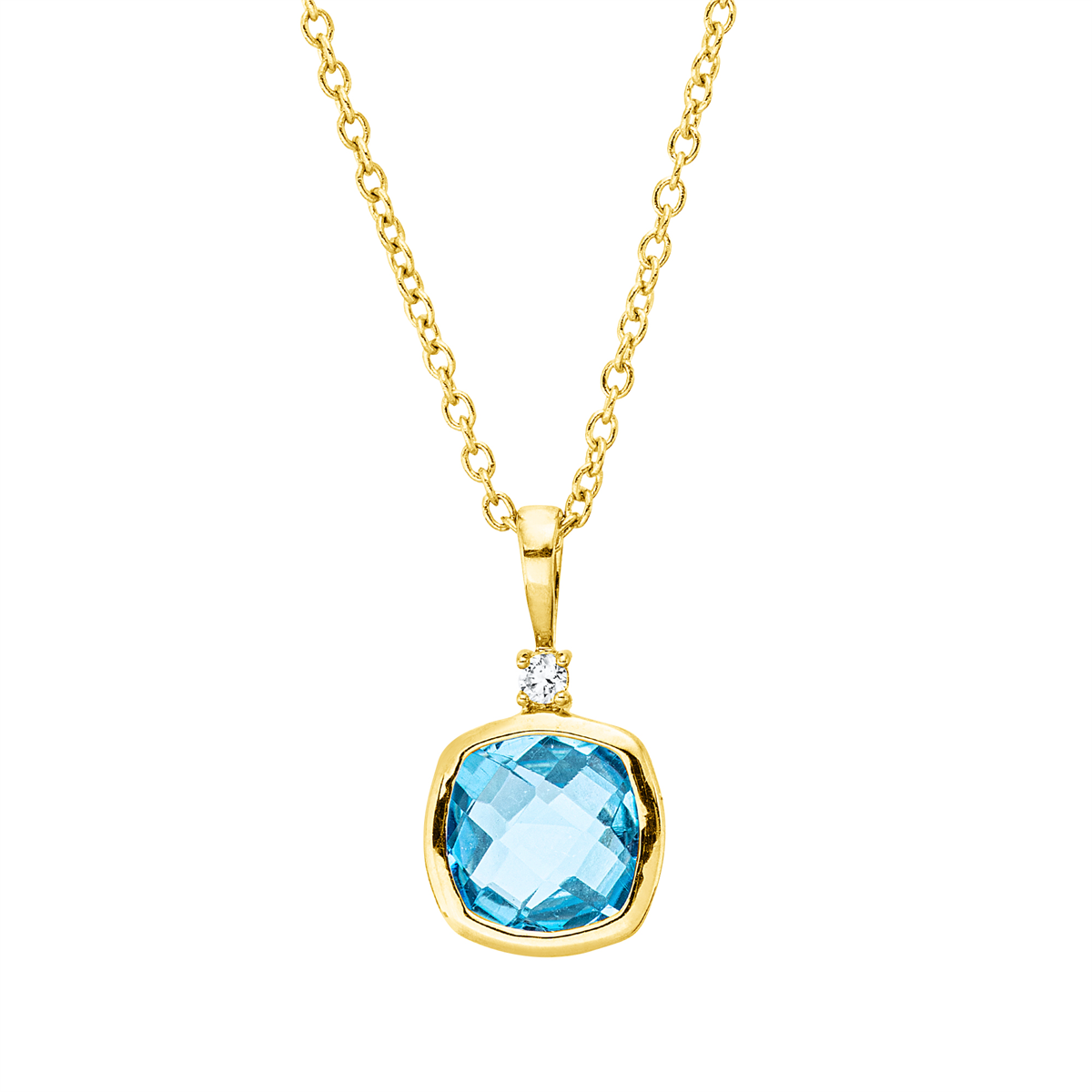 diamond full cut topaz colored stone fashion necklace in yellow gold