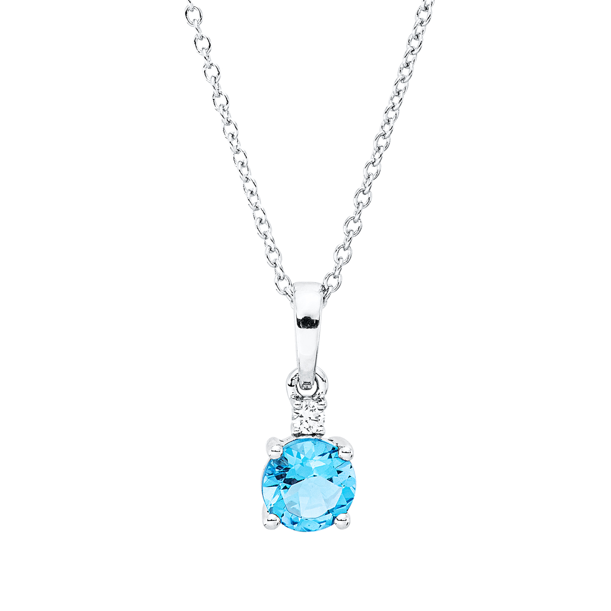 diamond full cut topaz colored stone fashion necklace in white gold