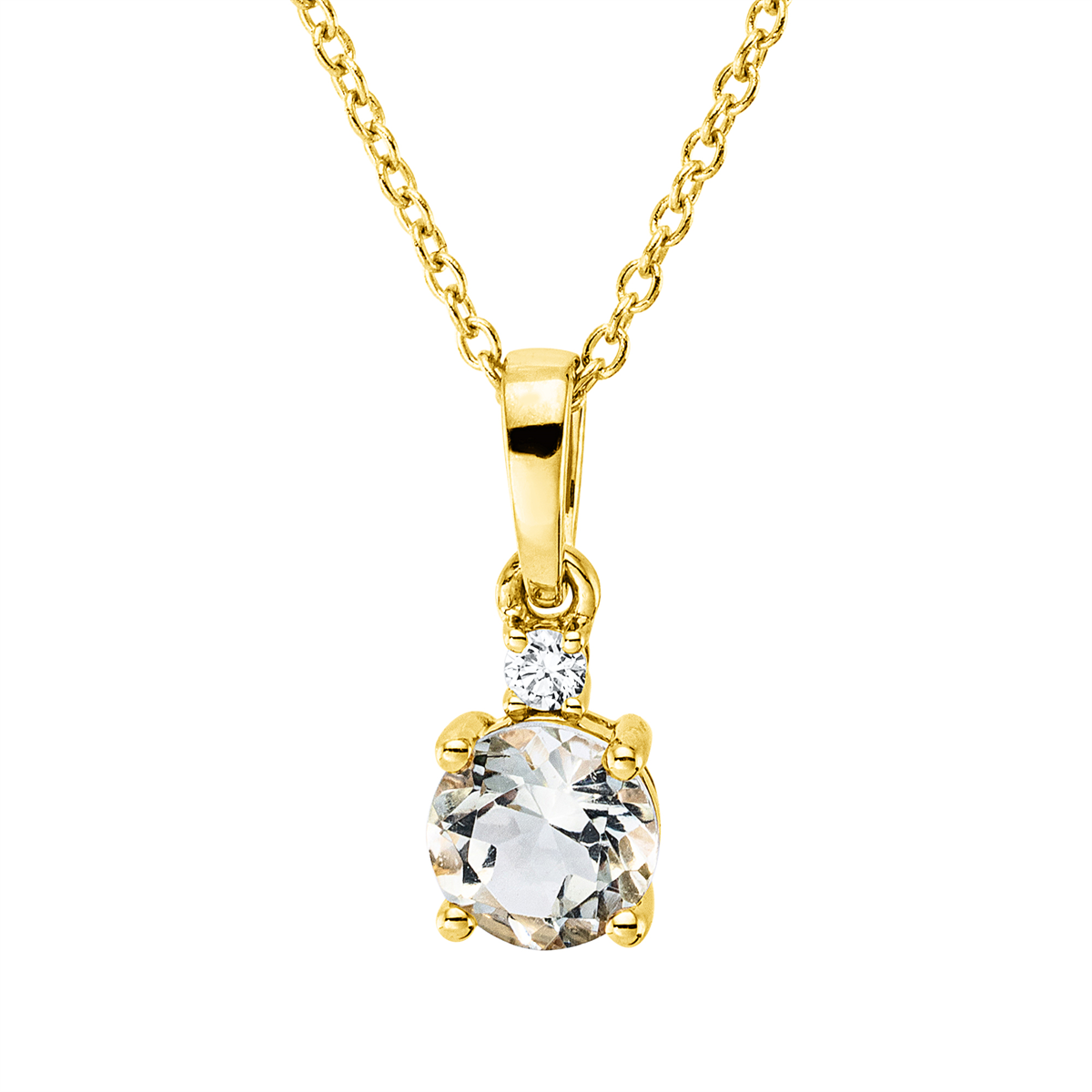 diamond full cut amethyst colored stone fashion necklace in yellow gold