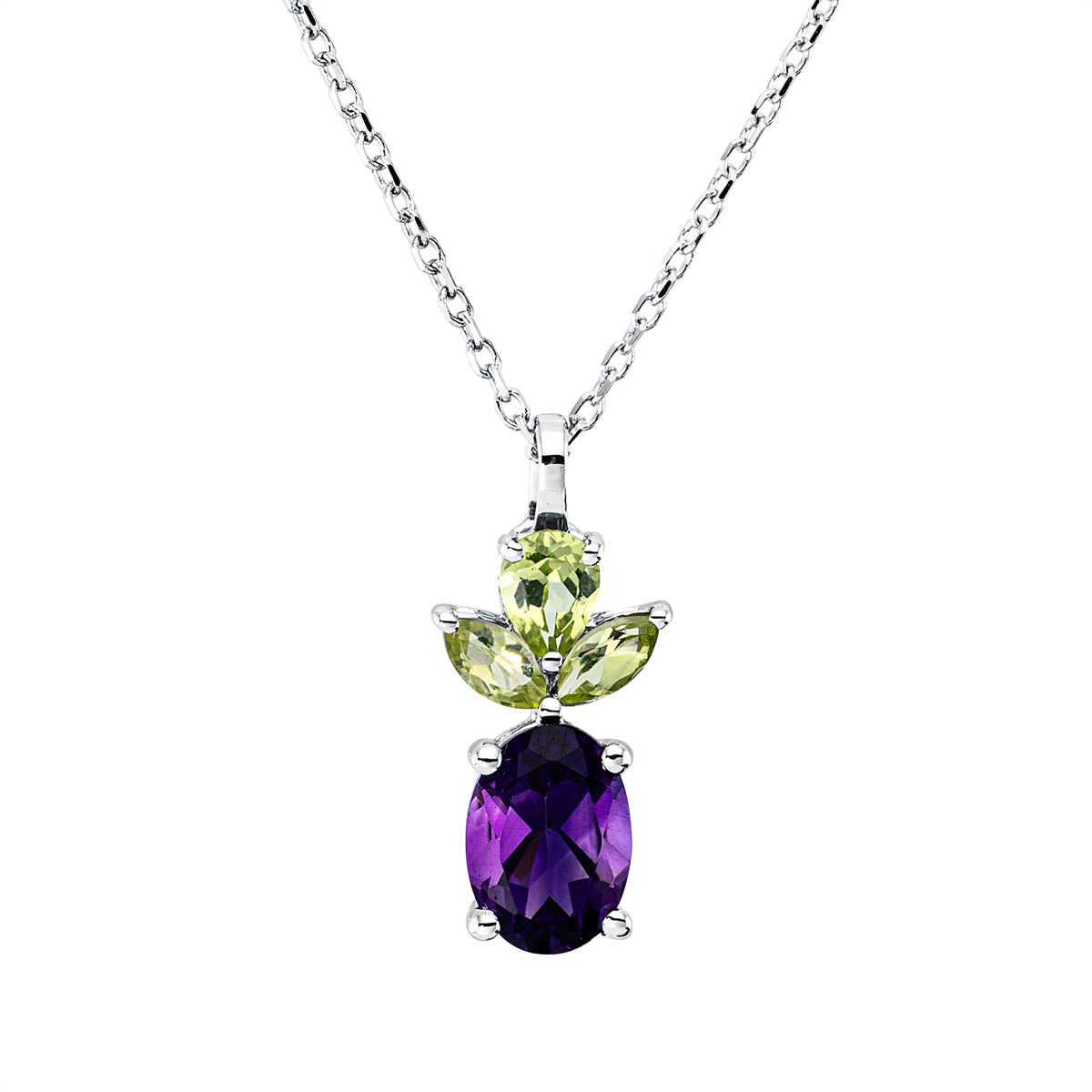 colored stone fashion necklace - 4Q912