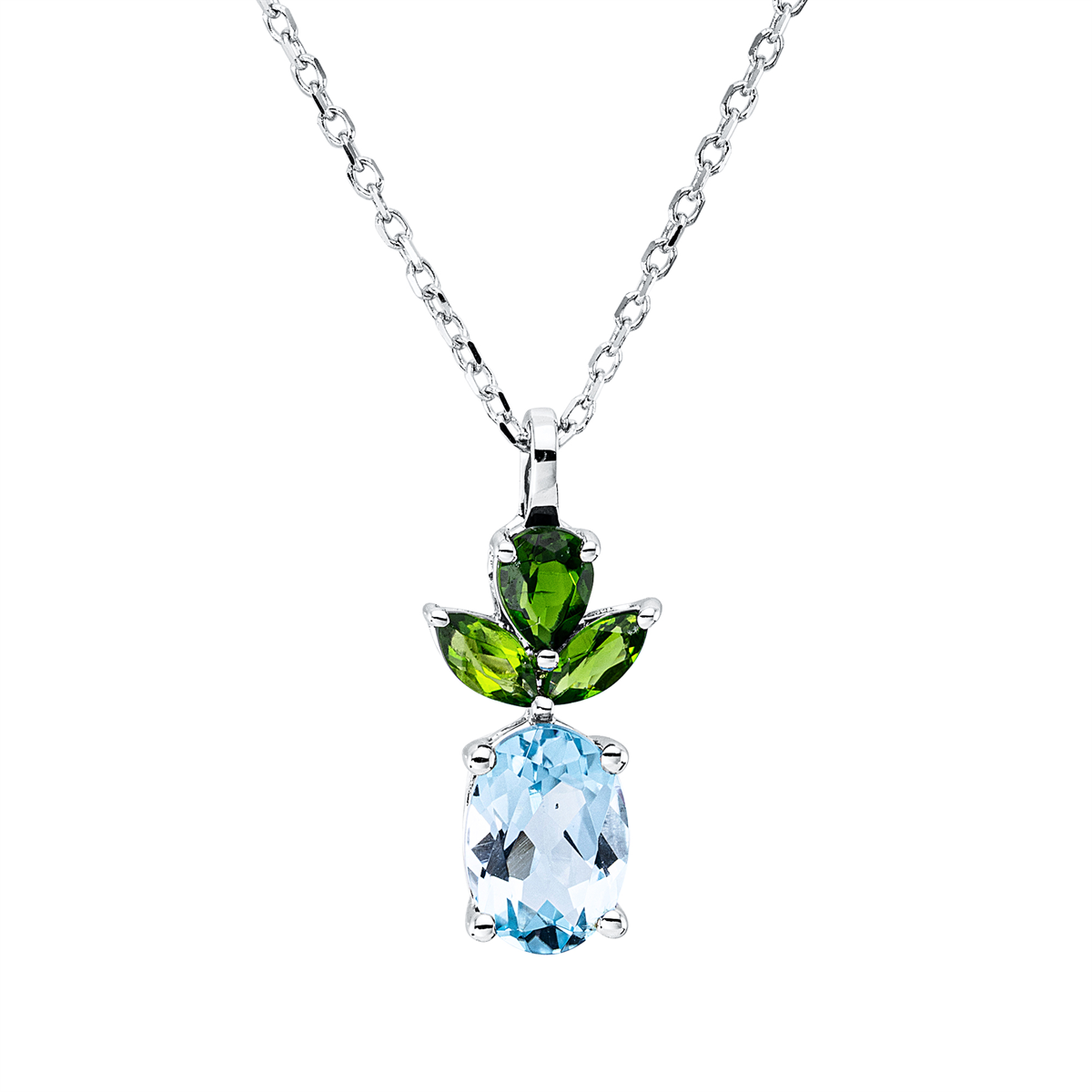 colored stone fashion necklace - 4Q915