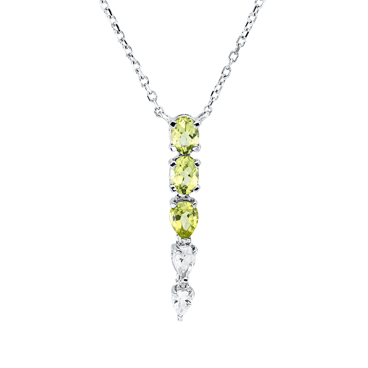 colored stone fashion necklace - 4Q920