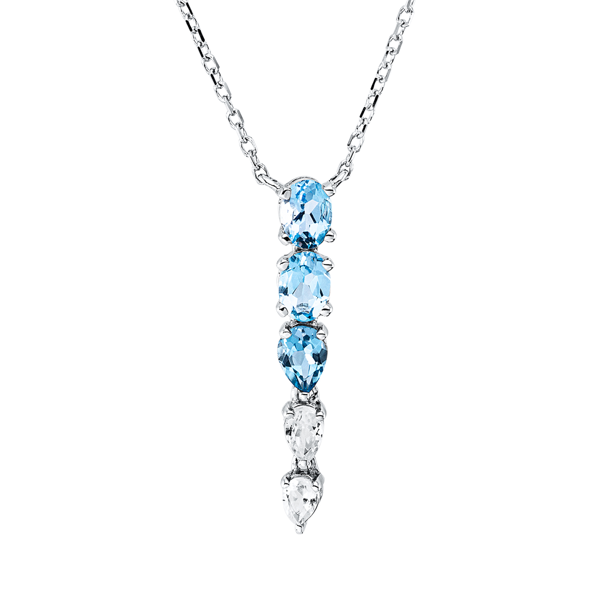 colored stone fashion necklace - 4Q922
