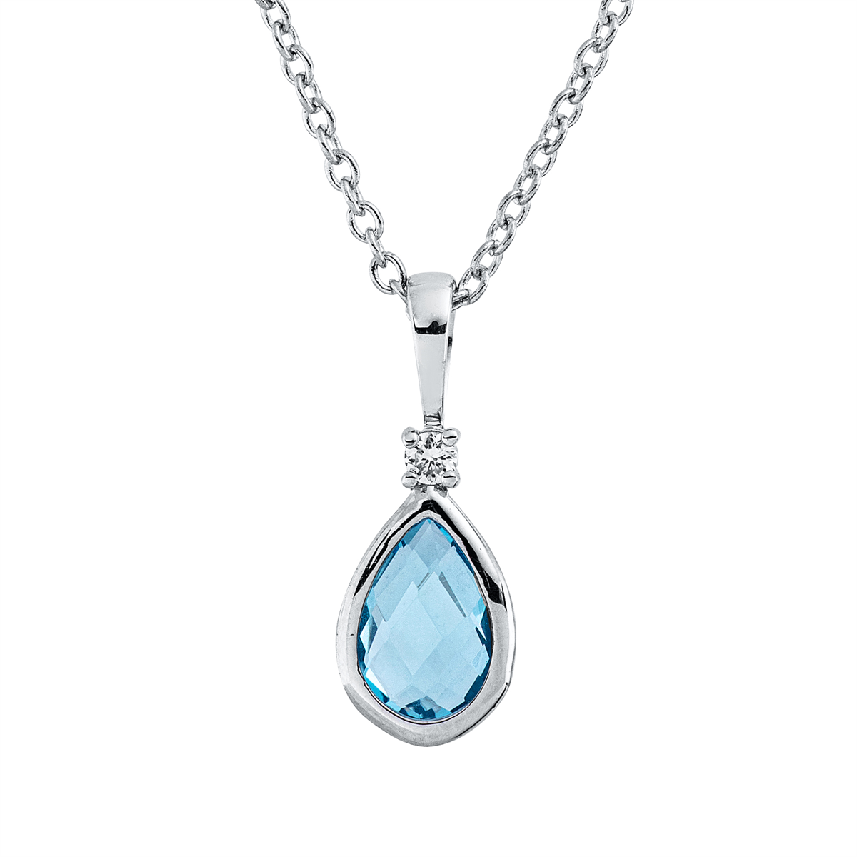 diamond full cut topaz colored stone fashion necklace in white gold
