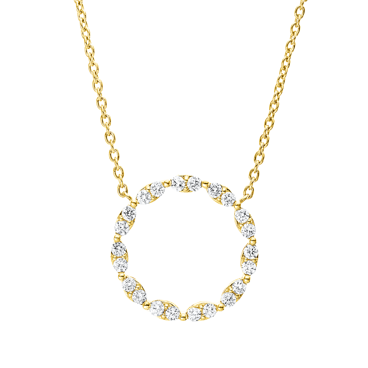 oval modern woman necklace in yellow gold