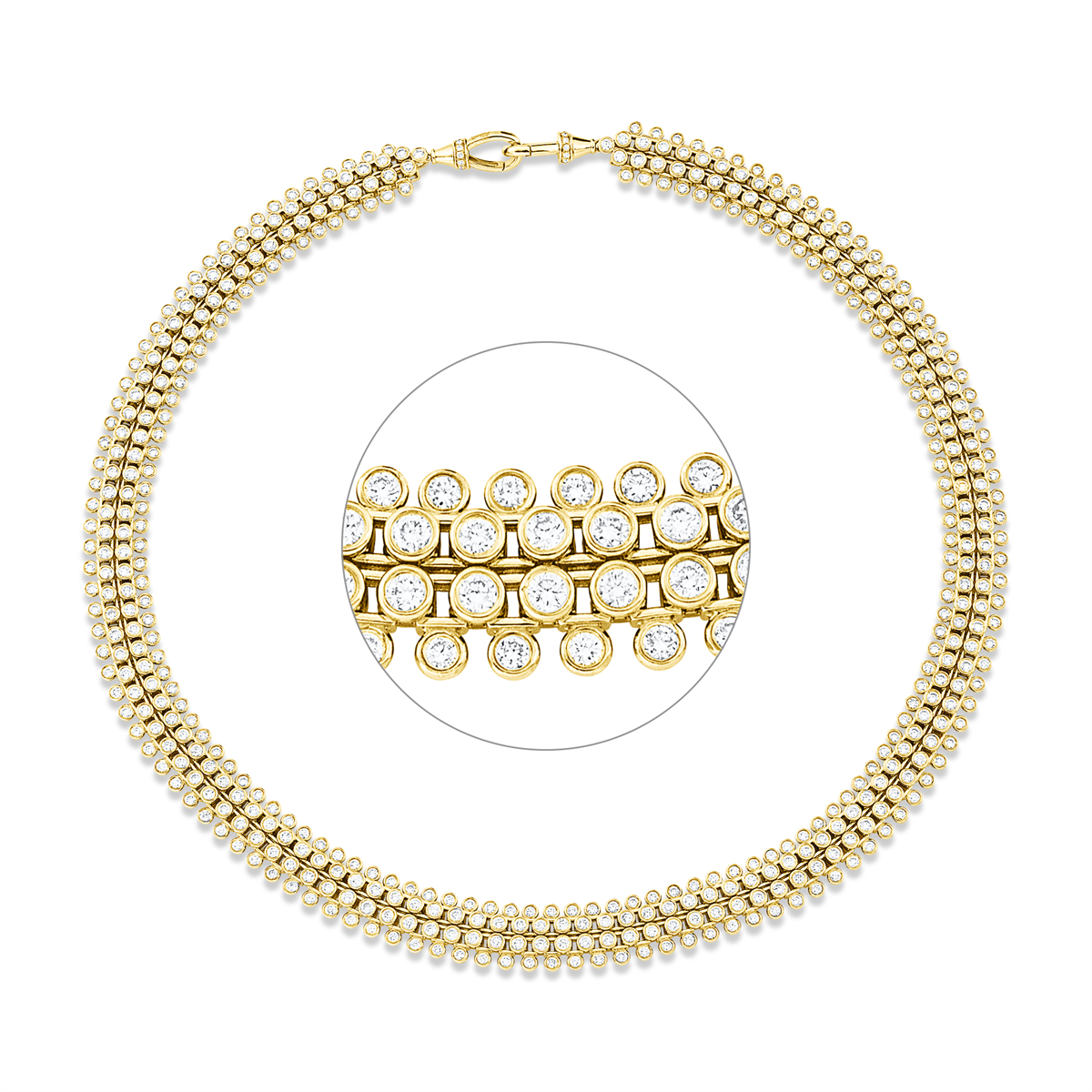 diamond full cut exclusive necklace in yellow gold