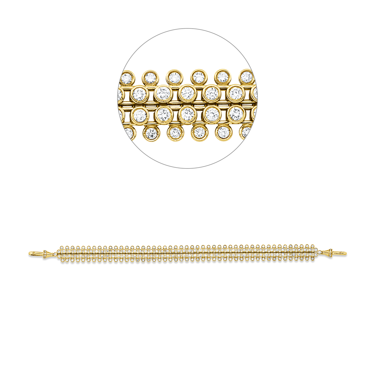 diamond full cut exclusive necklace in yellow gold